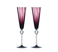 Kim Seybert, Inc.Daphne Flute in Amethyst, Set of 2 in a Gift BoxGlassware