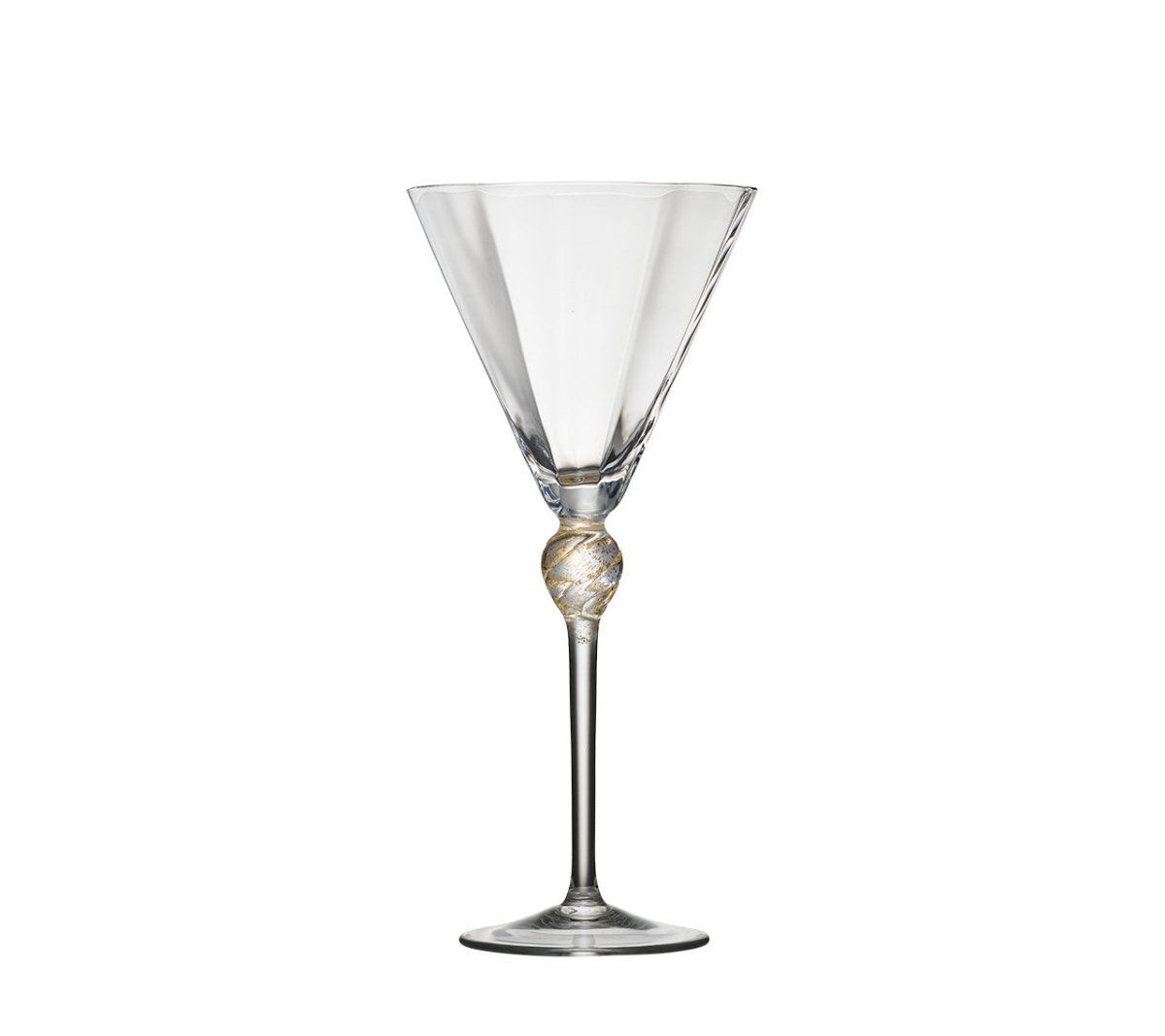 Daphne Wine Glass in Clear & Gold