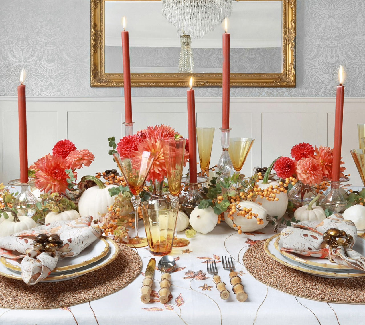 Daphne Flute in Amber, Set of 4