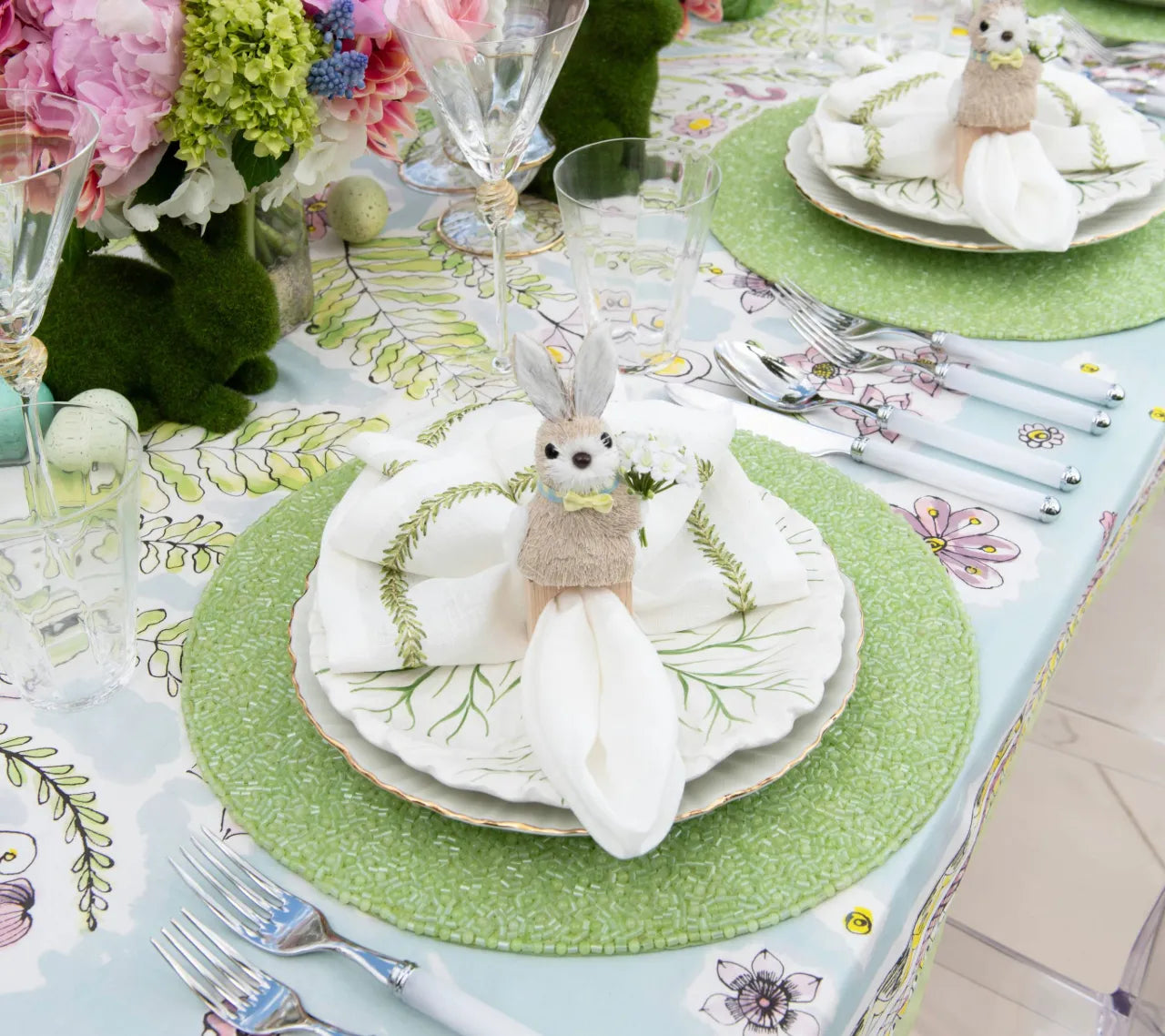 Easter Bunny Napkin Ring in Multi, Set of 4