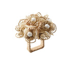 Bramble Napkin Ring in Ivory, Natural & Gold, Set of 4