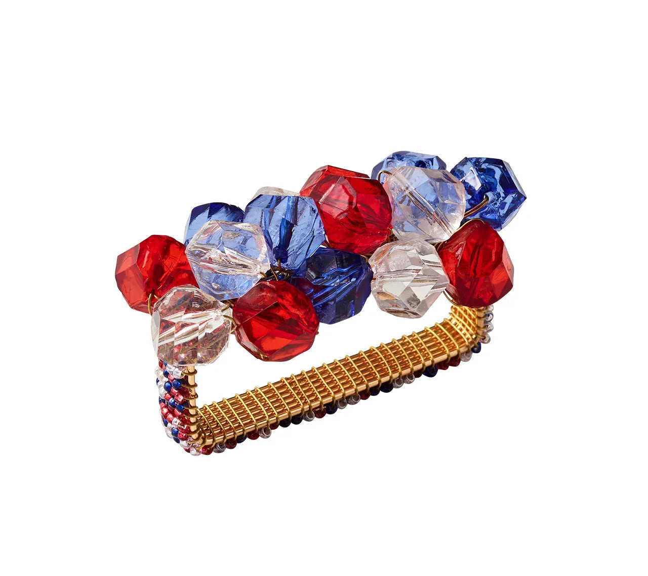 Pop Rocks Napkin Ring in Red, White & Blue, Set of 4