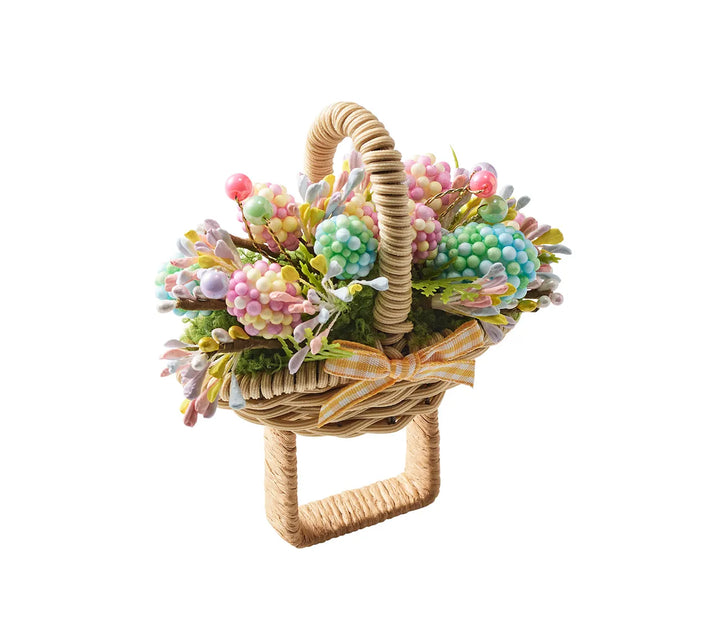 Bloom Napkin Ring in Natural & Multi, Set of 4