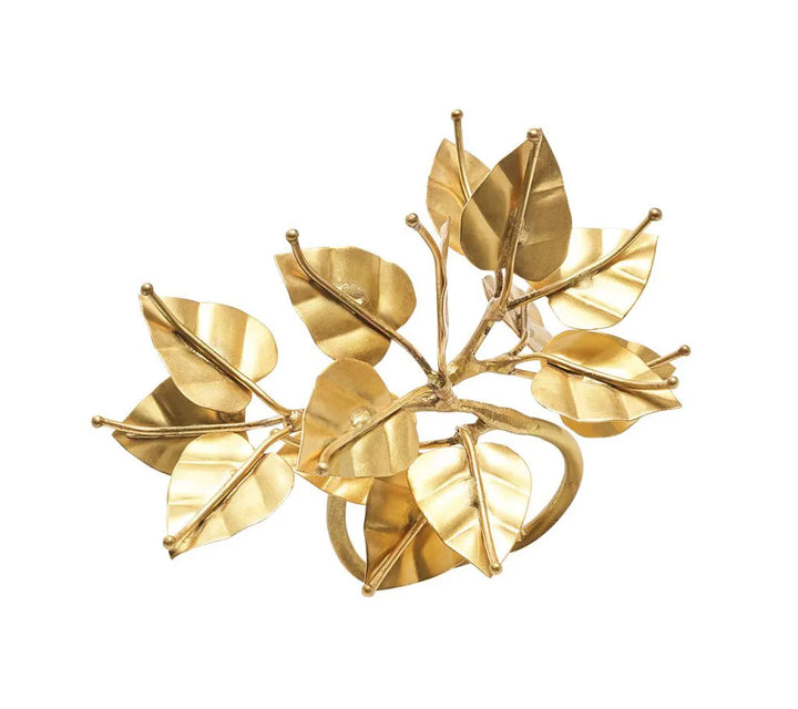 Bougainvillea Napkin Ring in Gold, Set of 4