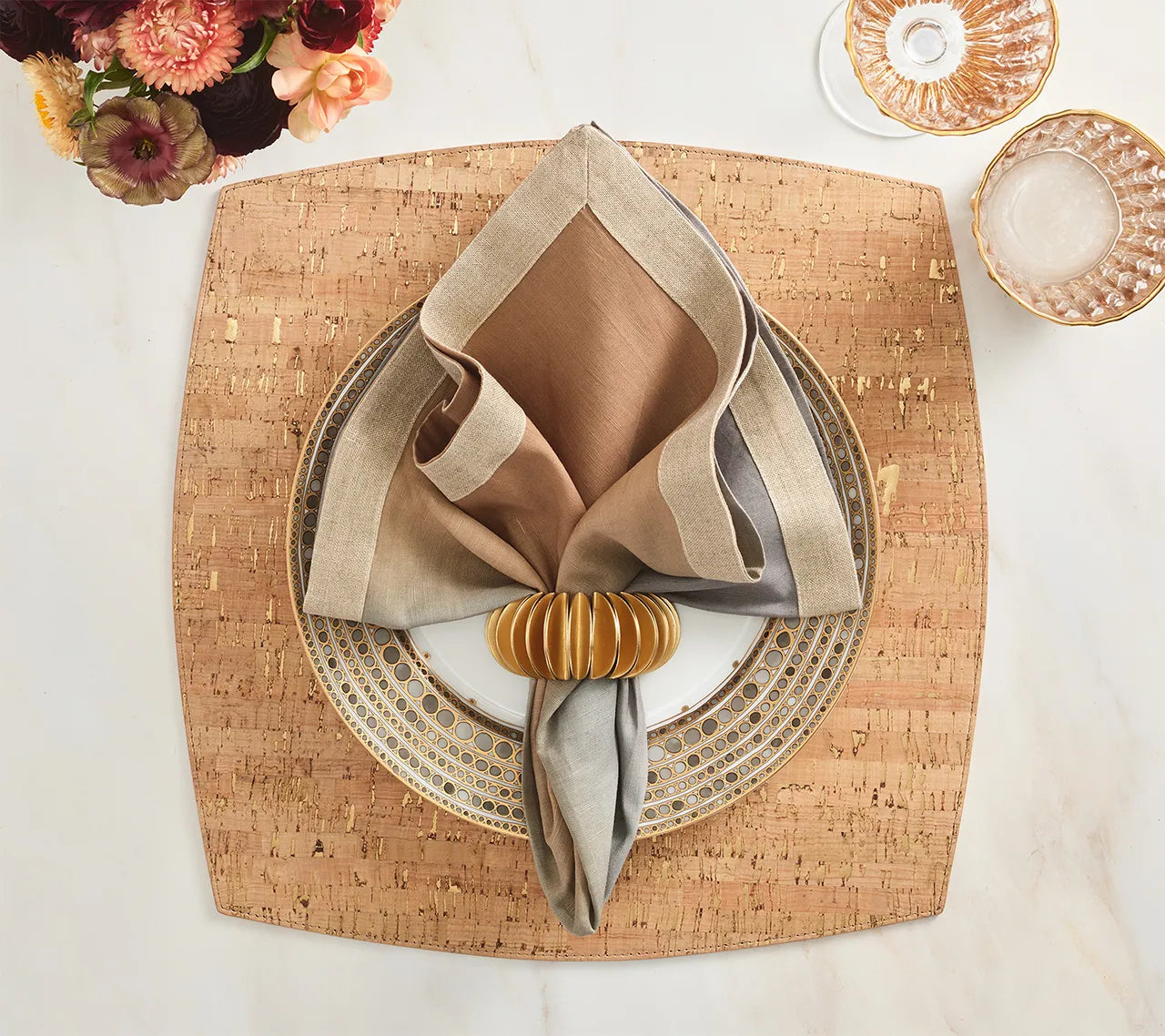 Demilune Napkin Ring in Gold, Set of 4