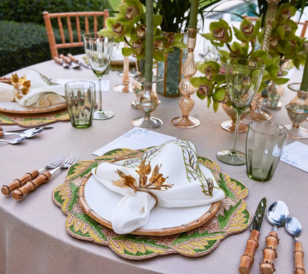 Bougainvillea Napkin Ring in Gold, Set of 4
