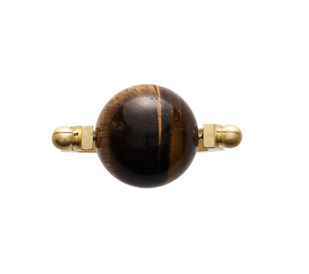 Mineral Napkin Ring in Brown, Set of 4