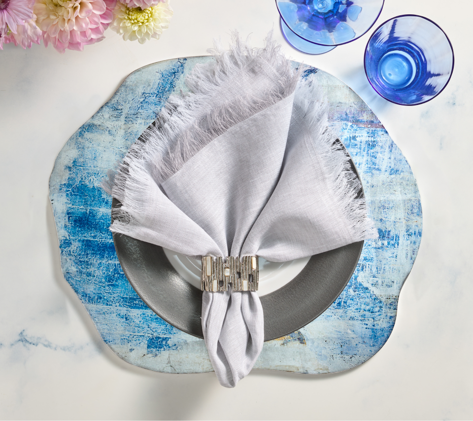 Lazul Placemat in Blue & Gray, Set of 4