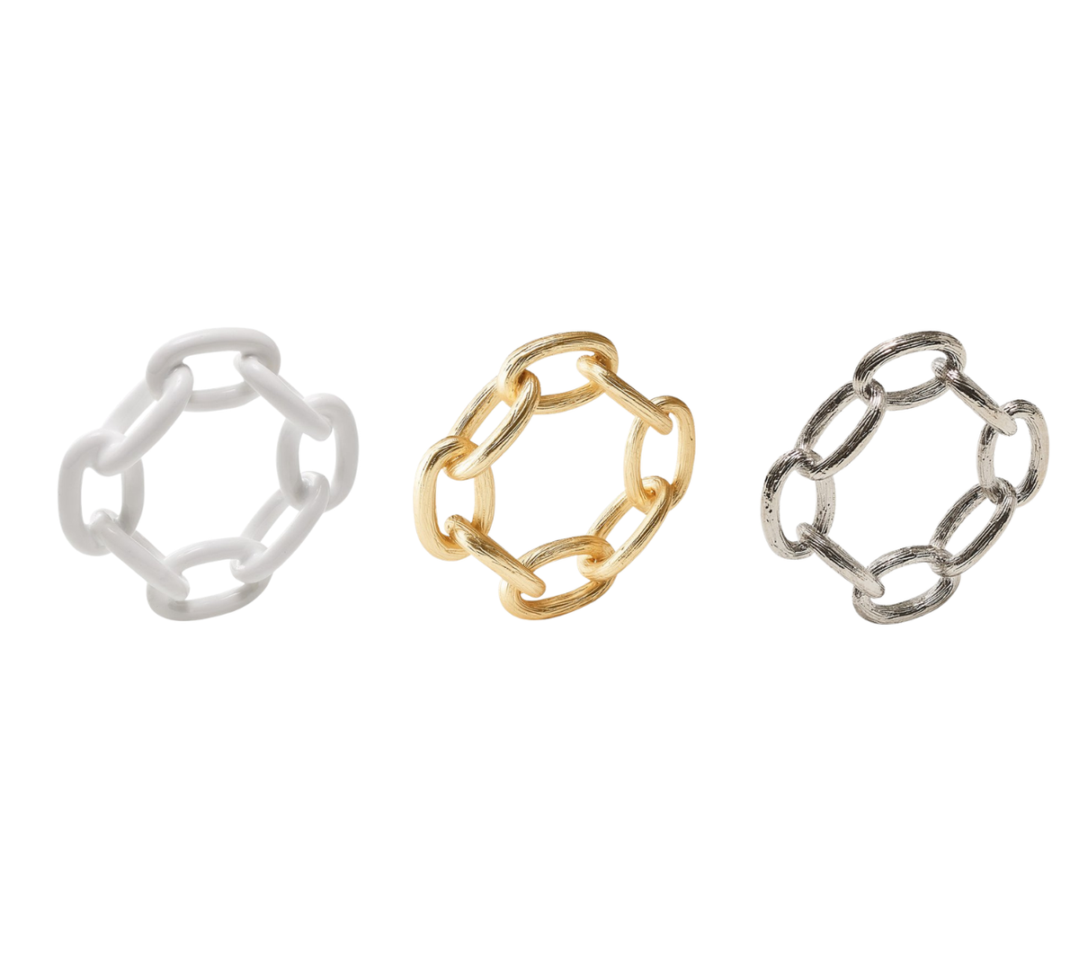 Chain Link Napkin Rings, Set of 4