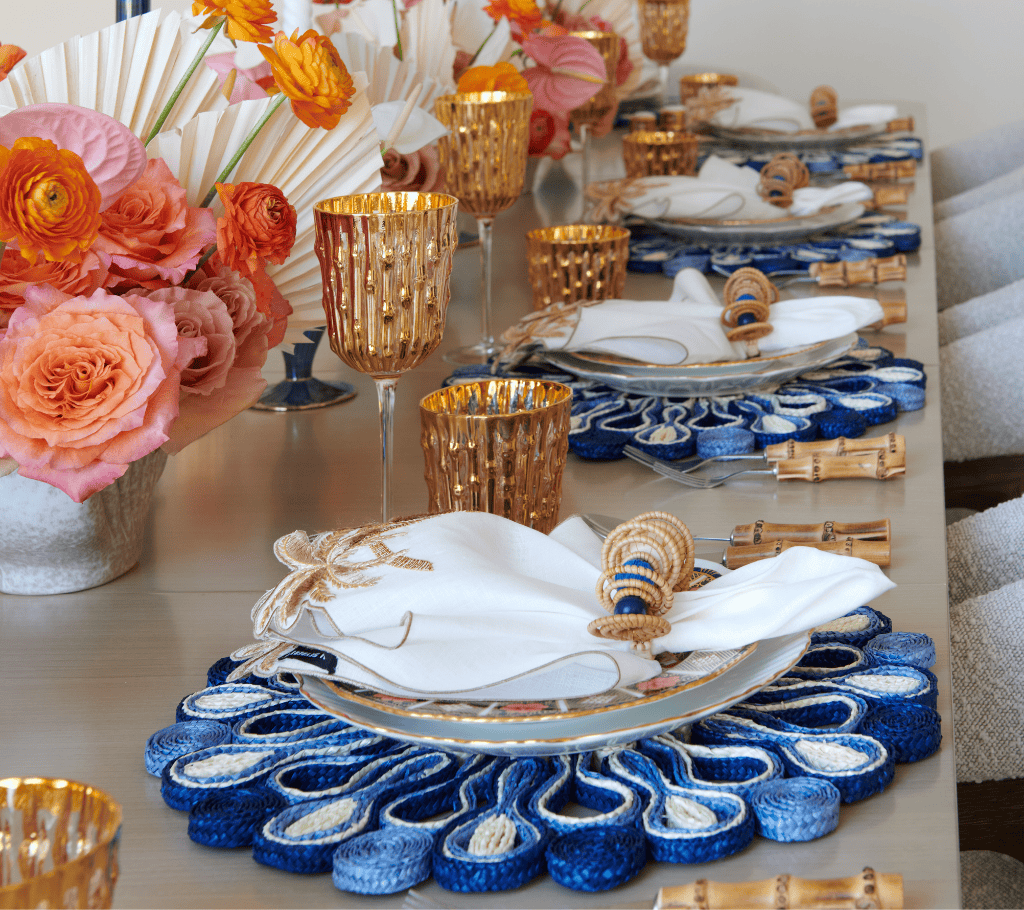 Marisol Placemat in Navy & Blue, Set of 4