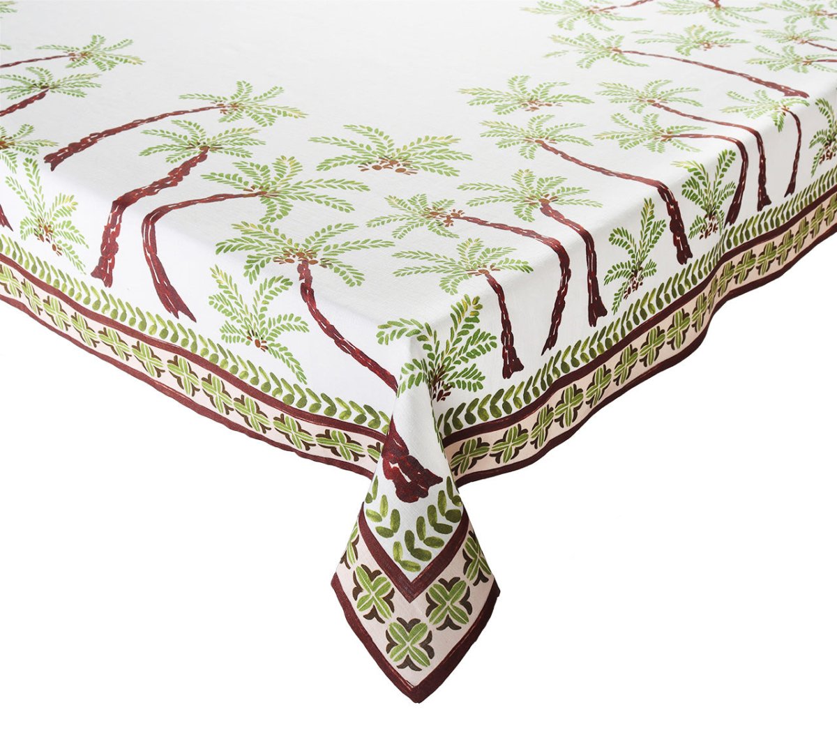 Kim Seybert, Inc.Oasis Tablecloth in Ivory, Green & BrownTablecloths