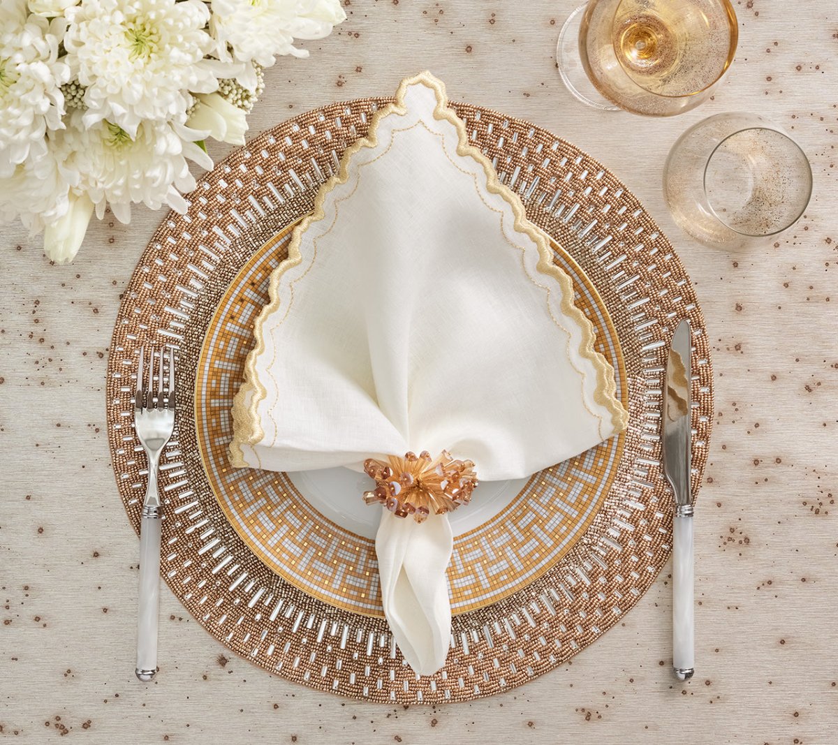 Palisade Placemat in Gold & Silver, Set of 2