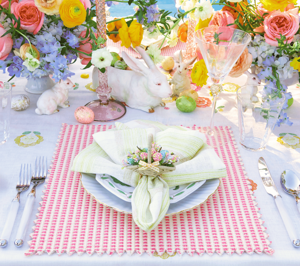 Bloom Napkin Ring in Natural & Multi, Set of 4