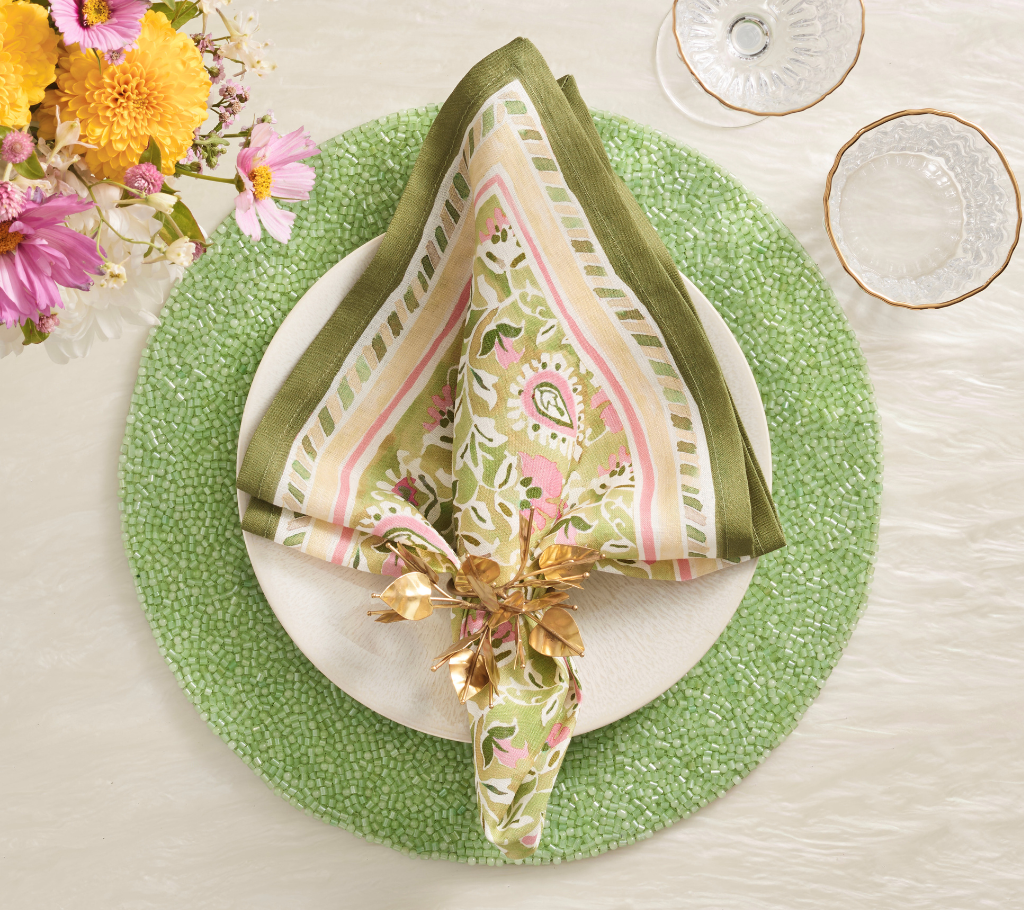 Perennial Placemat in Green, Set of 4