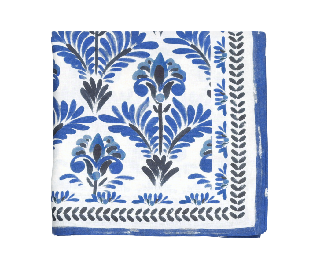 Botanica Tablecloth in Ivory & Navy