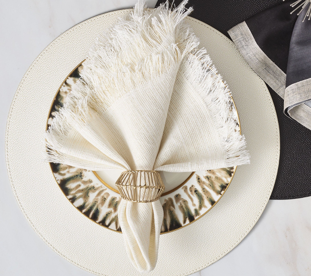 Shagreen Placemat in Pearl, Set of 4