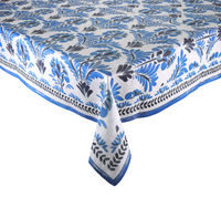 Botanica Tablecloth in Ivory & Navy