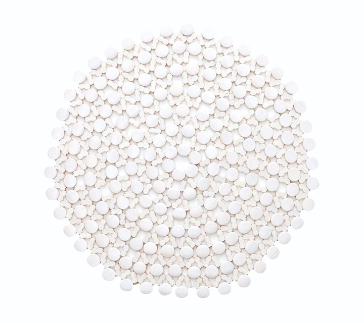 Round Bamboo Placemat in White