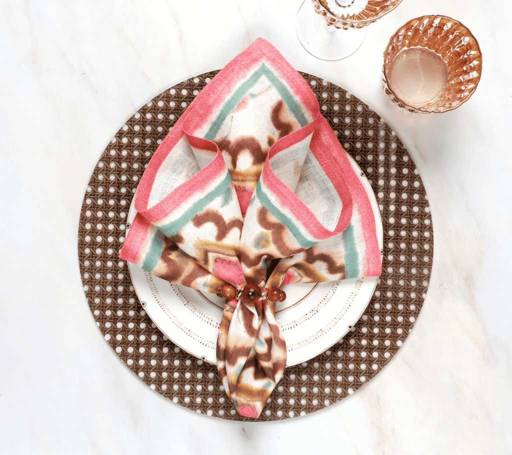 Bois Napkin Ring in Brown & Gold, Set of 4