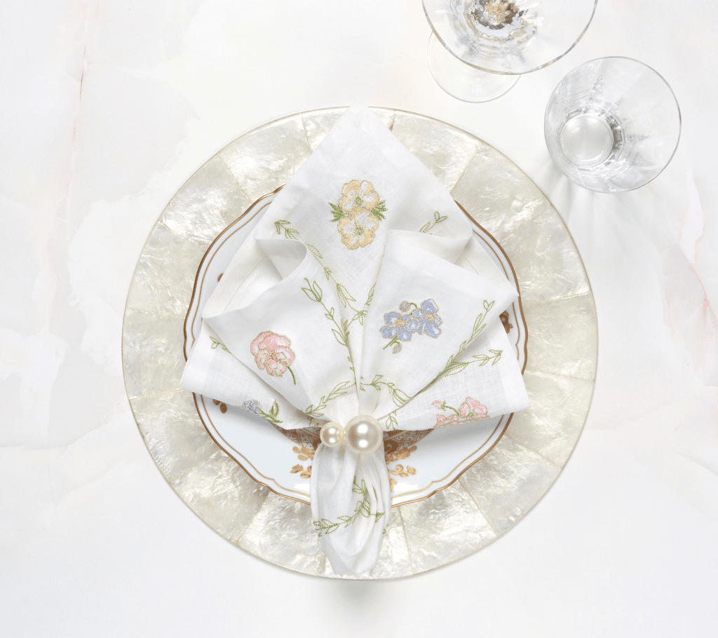 Trellis Napkin in White/Multi, Set of 4