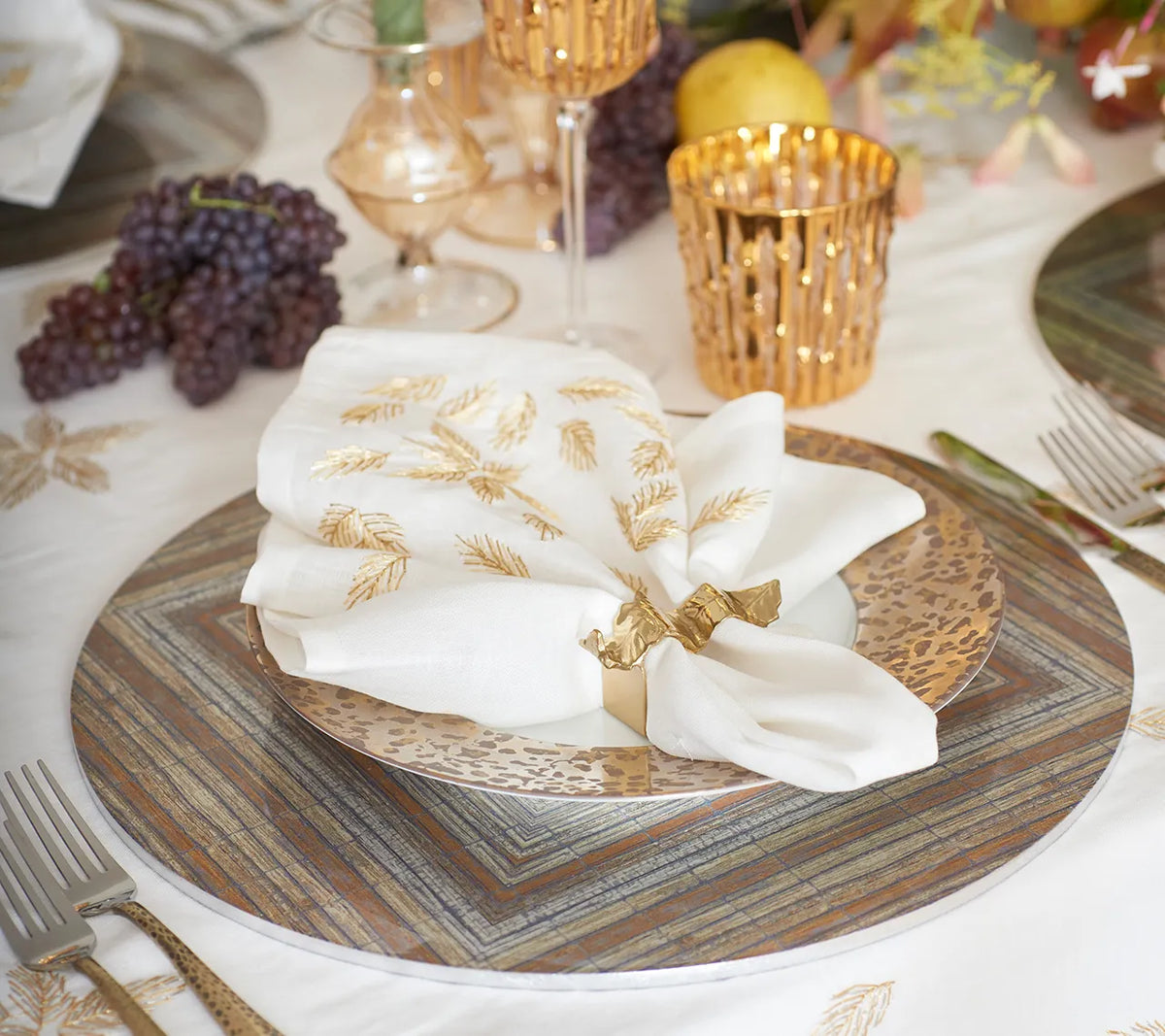 Russet Placemat in Gold & Silver, Set of 4
