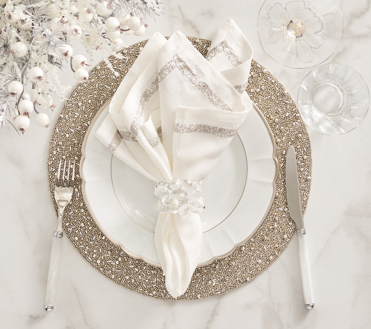 Silver Rush Placemat in Silver, Set of 4