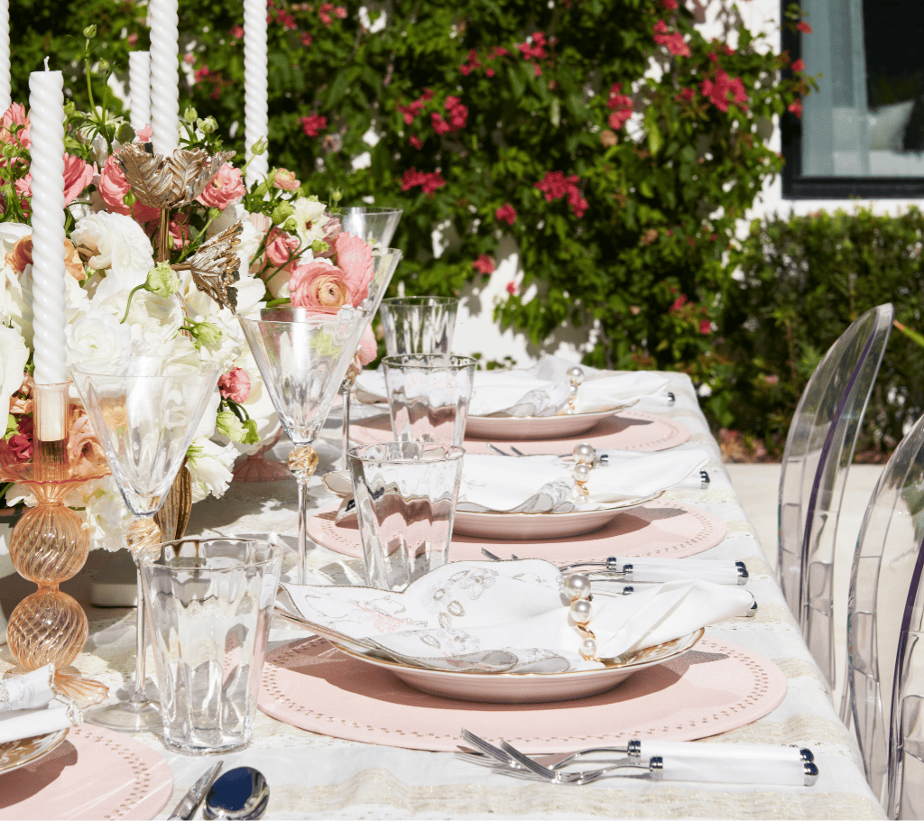 Printemps Napkin in White & Multi, Set of 4