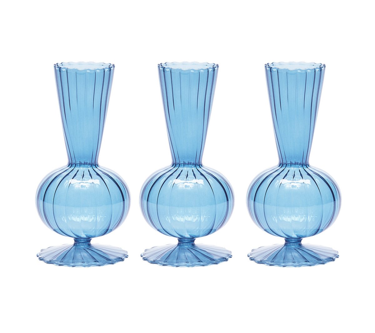 Kim Seybert, Inc.Tess Bud Vase in Blue, Set of 3 in a BoxHome Decor