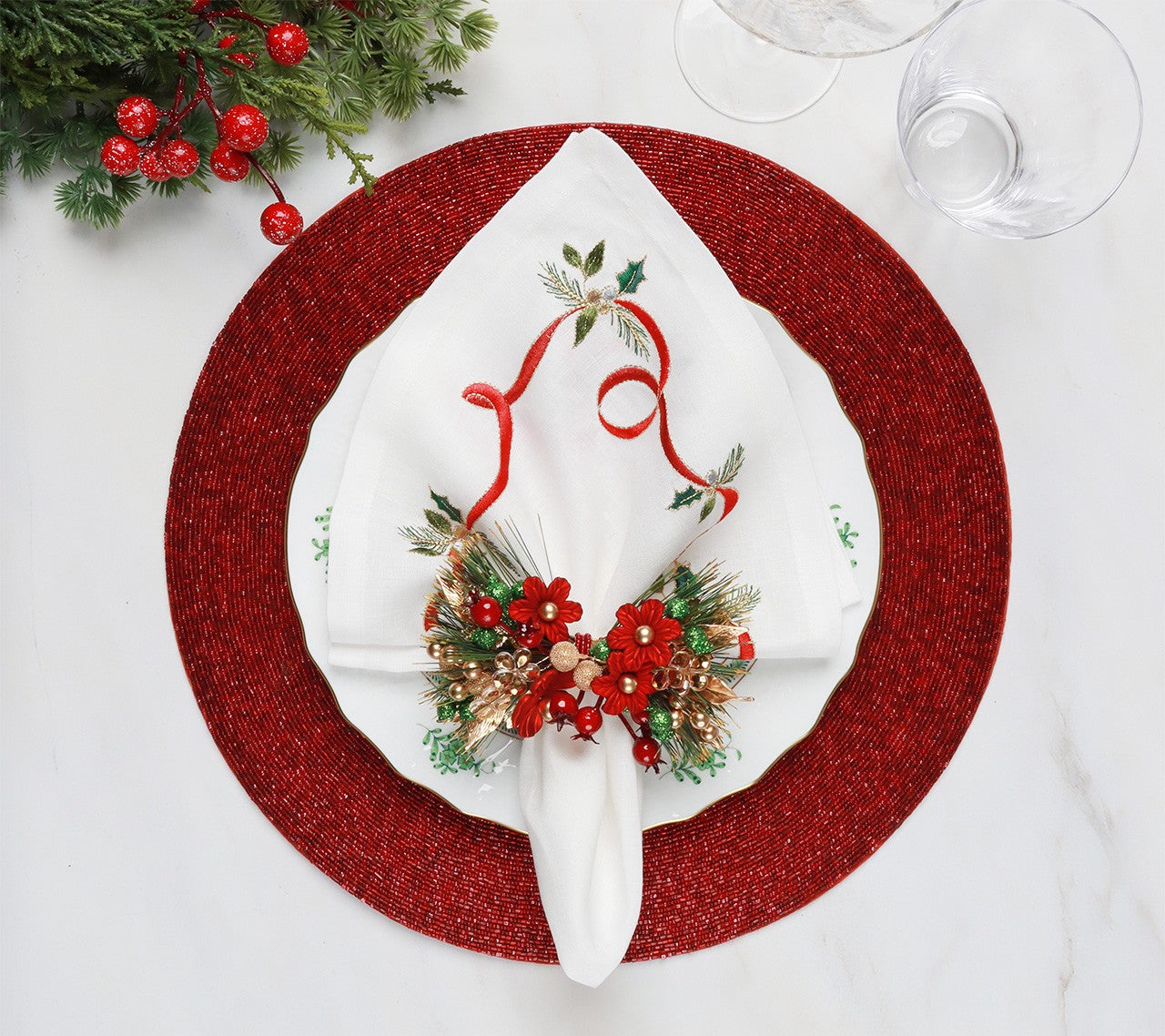 Confetti Placemat in Red, Set of 4
