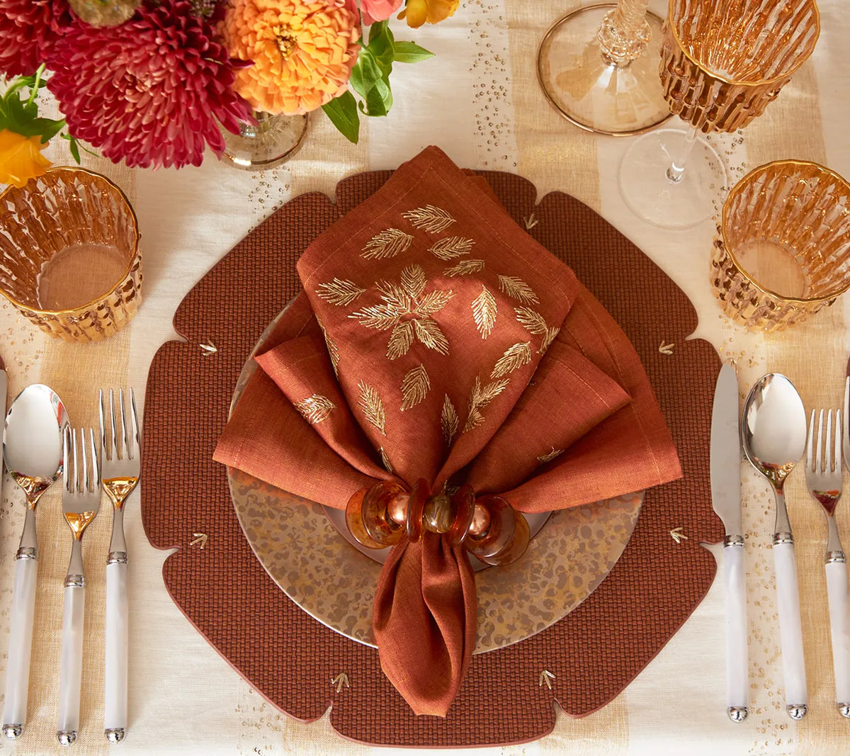 Tortoise Calypso Napkin Ring in Brown, Set of 4