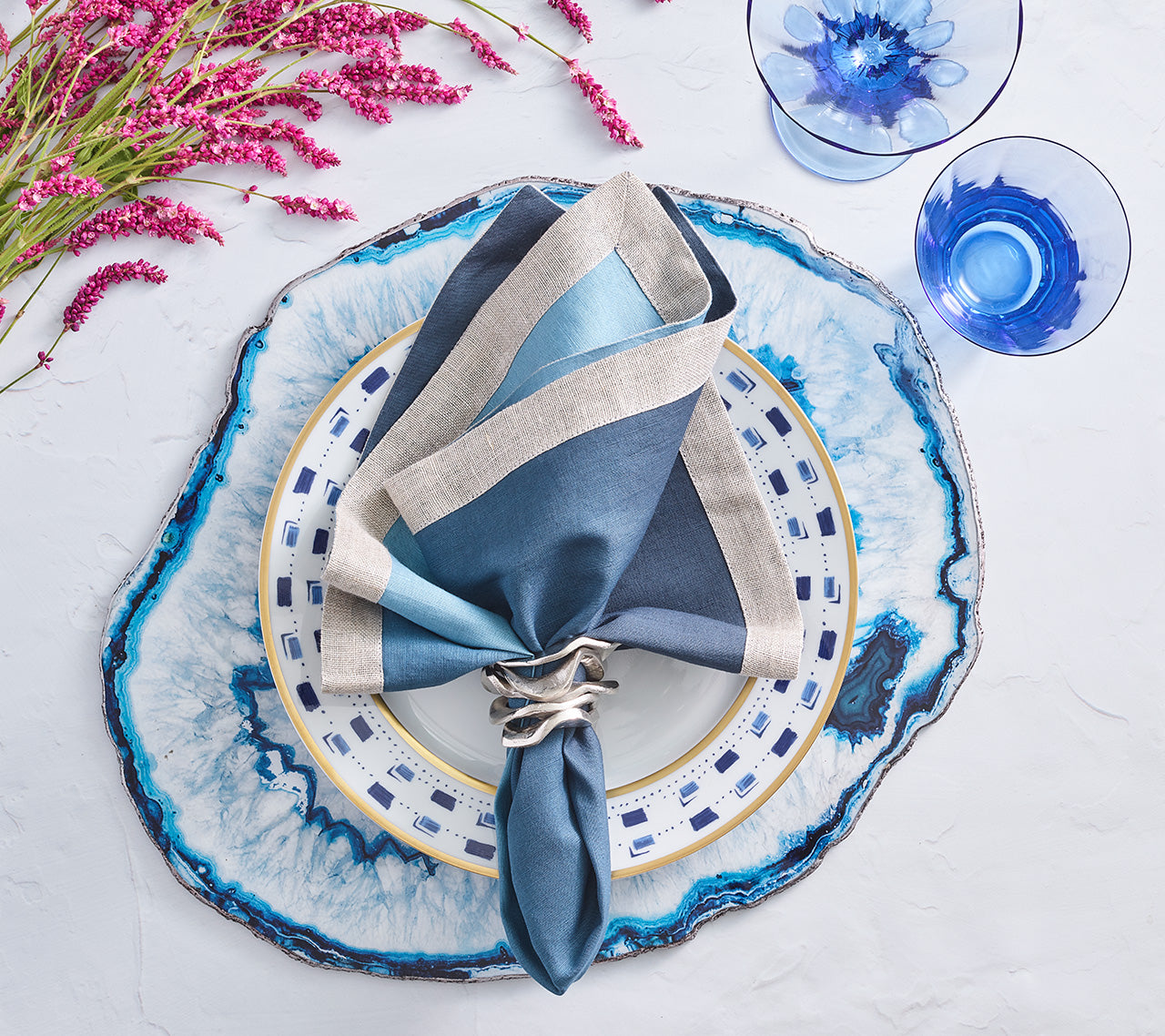 Kim Seybert Luxury Marine Placemat in Blue