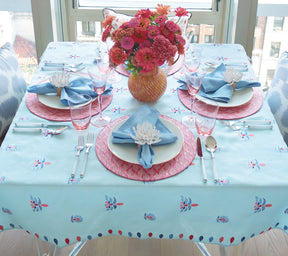 Kim Seybert Luxury Lima Tablecloth in Sky Blue
