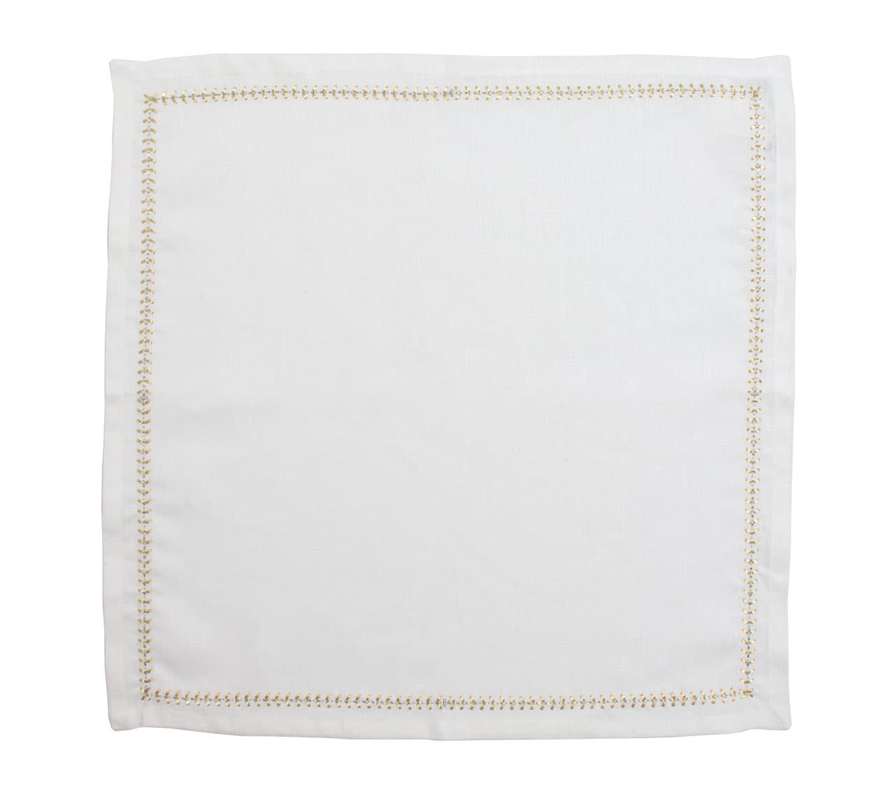 Kim Seybert, Inc.Herringbone Napkin in White, Gold & Silver, Set of 4Napkins