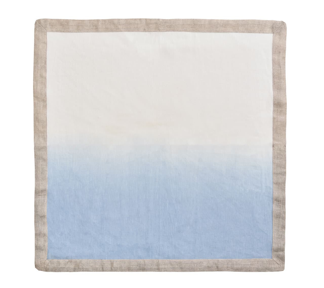 Kim Seybert Luxury Dip Dye Napkin in white & periwinkle