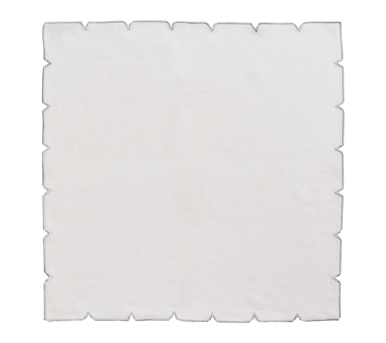 Divot Napkin in White & Silver, Set of 4