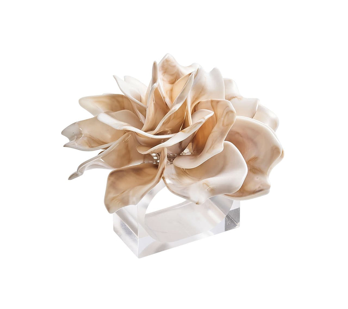 Kim Seybert Luxury Dahlia Napkin Ring in Ivory