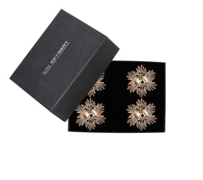 Kim Seybert Luxury Bijoux Napkin Ring in Champagne & Crystal in a Gift Box