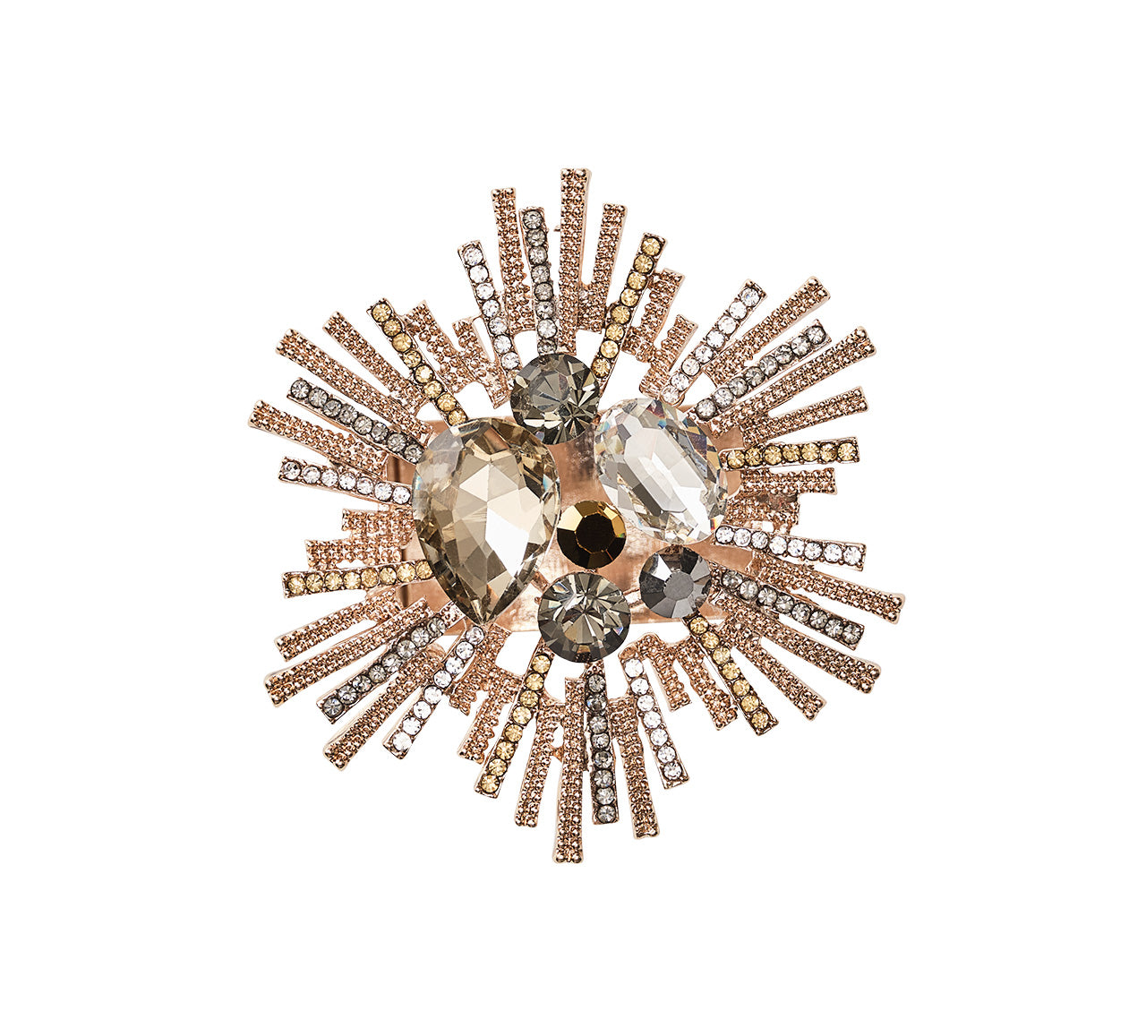 Kim Seybert Luxury Bijoux Napkin Ring in Champagne & Crystal in a Gift Box