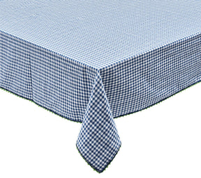 Kim Seybert Luxury Check Tablecloth in Blue & Green
