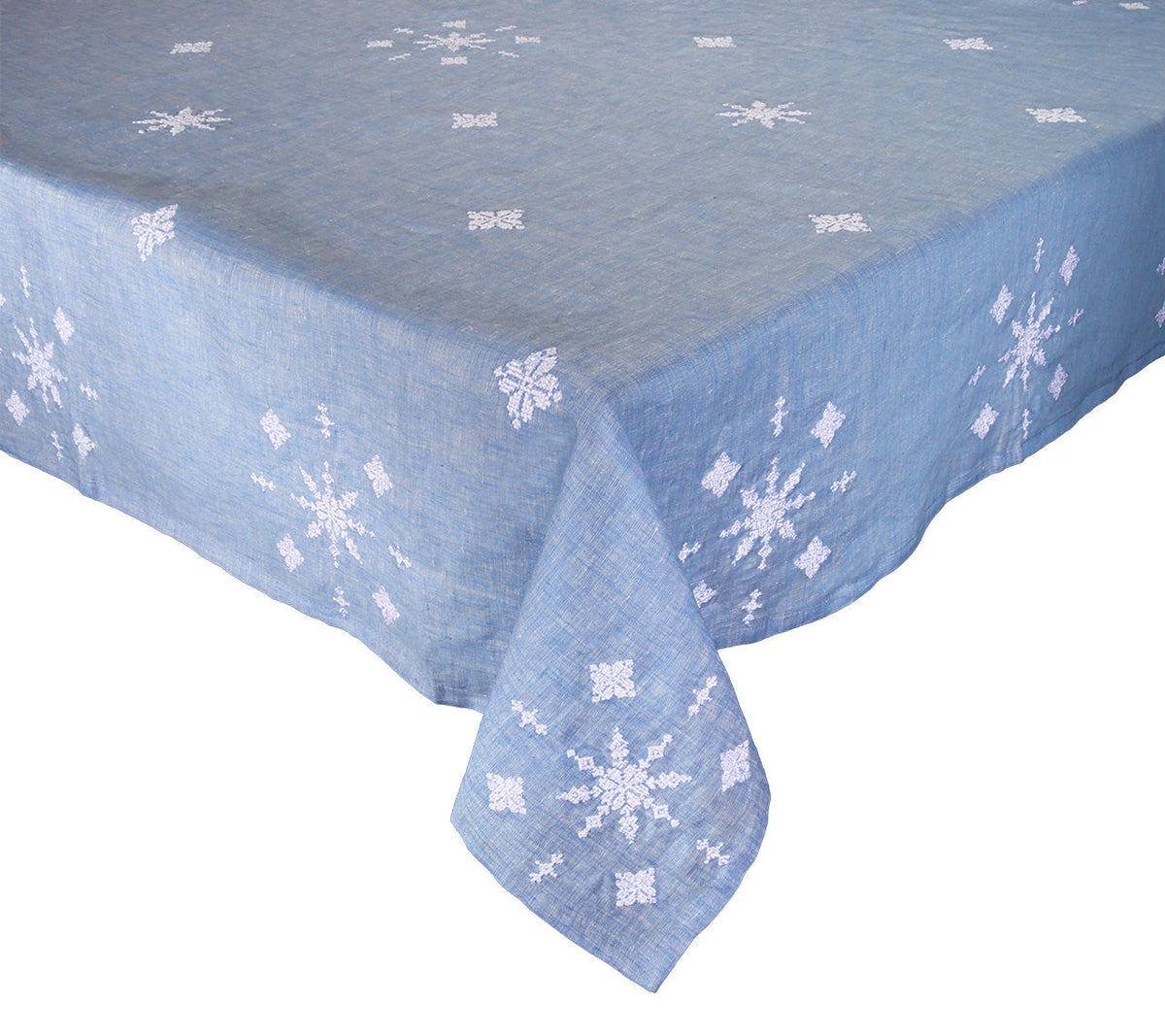 Kim Seybert Luxury Fez Tablecloth in Blue & White