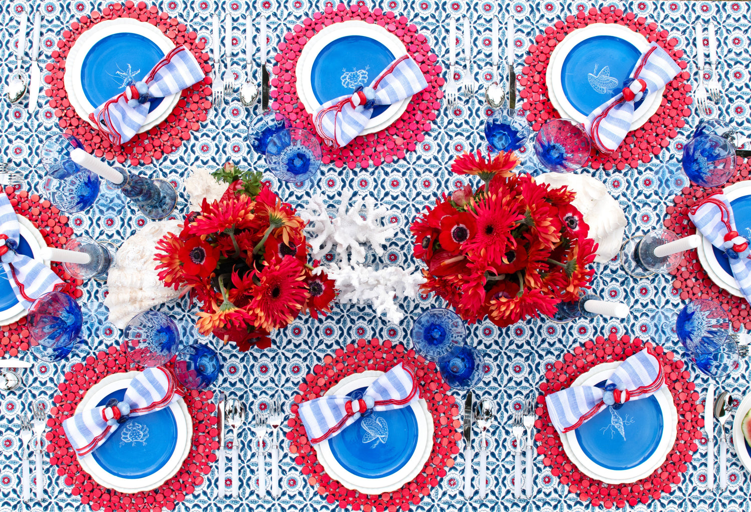 dinnerware trends 2025 cherry red cobalt blue decor