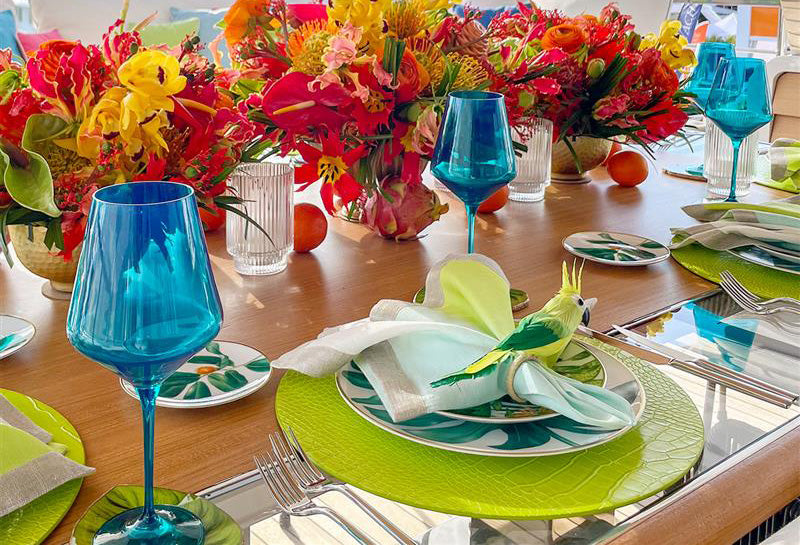 yacht dinner party table setting idea by Kim Seybert 