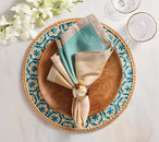 Dip Dye Napkin in Natural & Seafoam, Set of 4