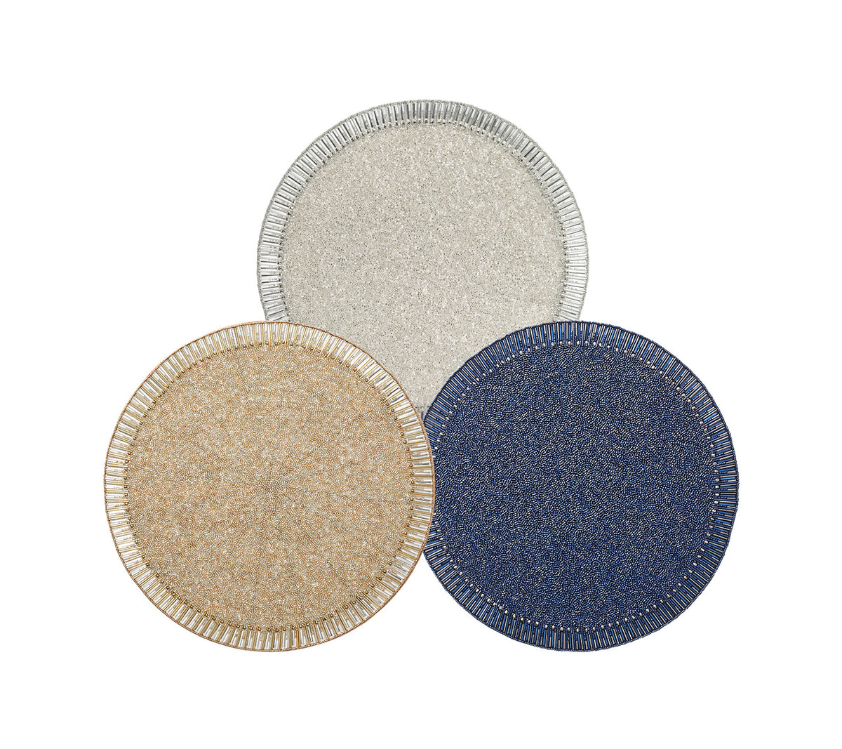 KIM SEYBERT ビーズマット/キムセイベルト プレースマット 未使用 Bevel Placemats, Set of 4