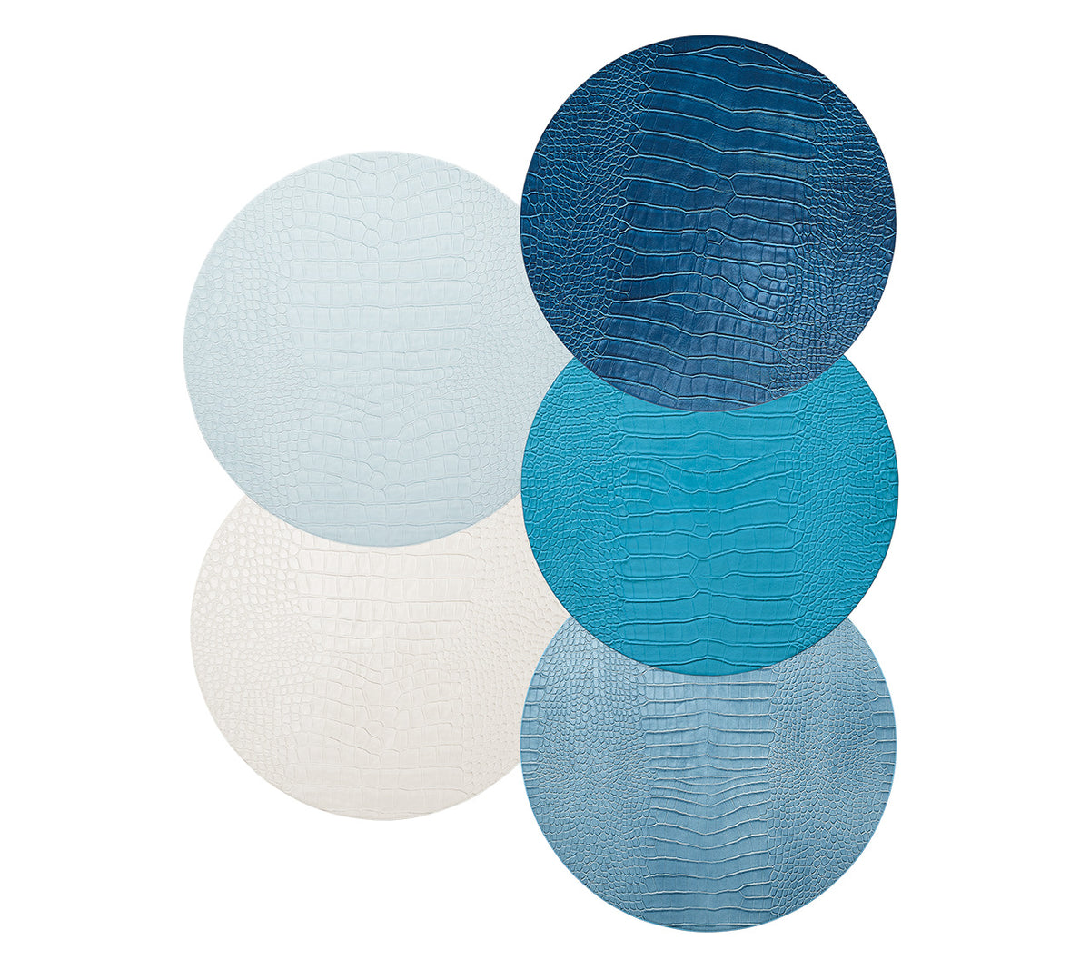 Croco Placemats in Blues, Set of 4