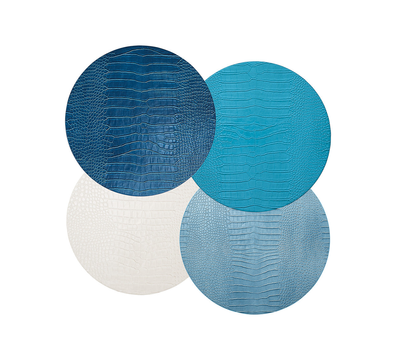 Croco Placemats in Blues, Set of 4