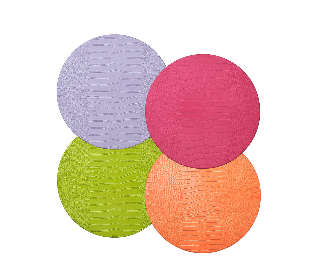 Croco Placemats in Vibrant Tones, Set of 4