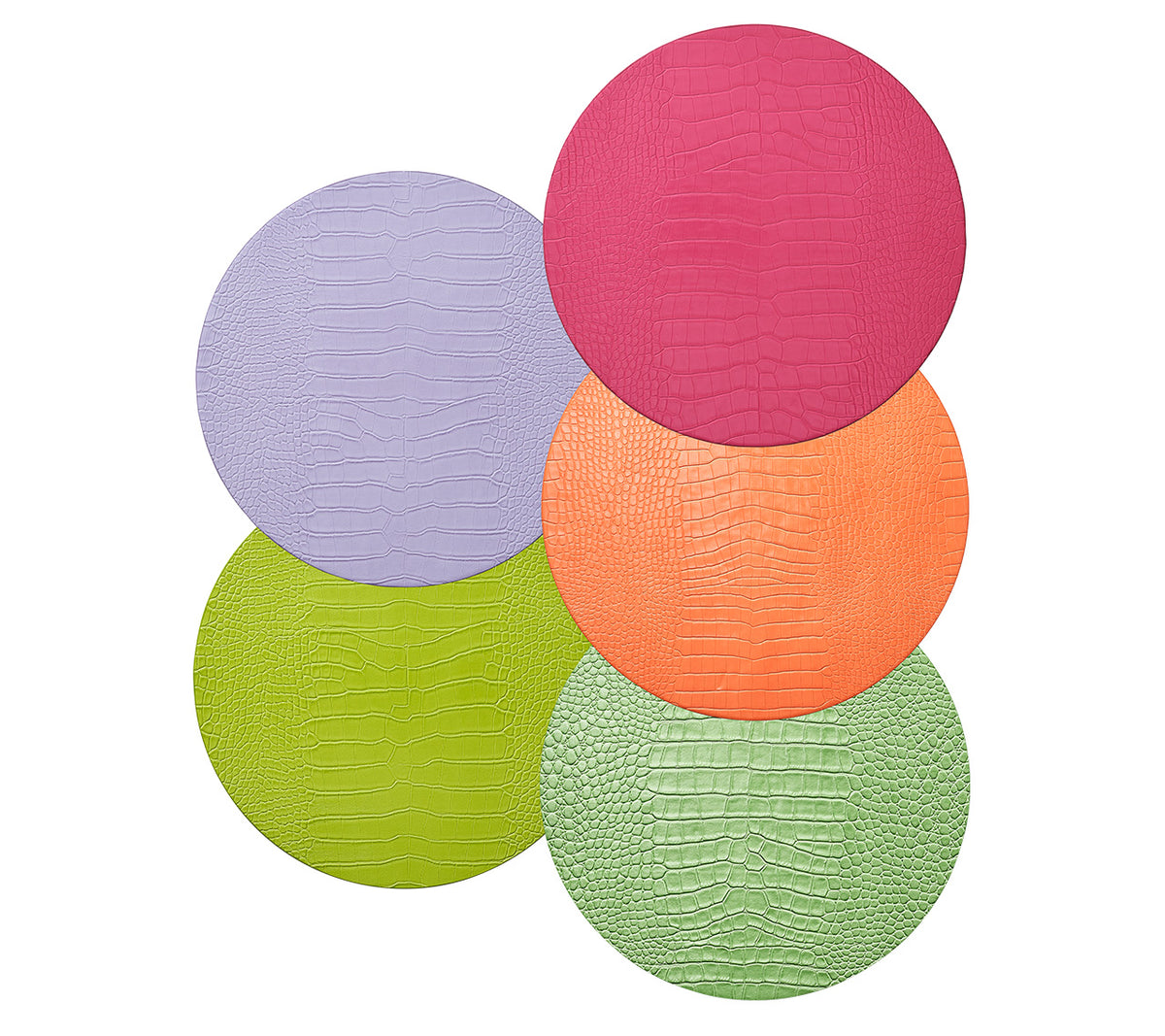 Croco Placemats in Vibrant Tones, Set of 4