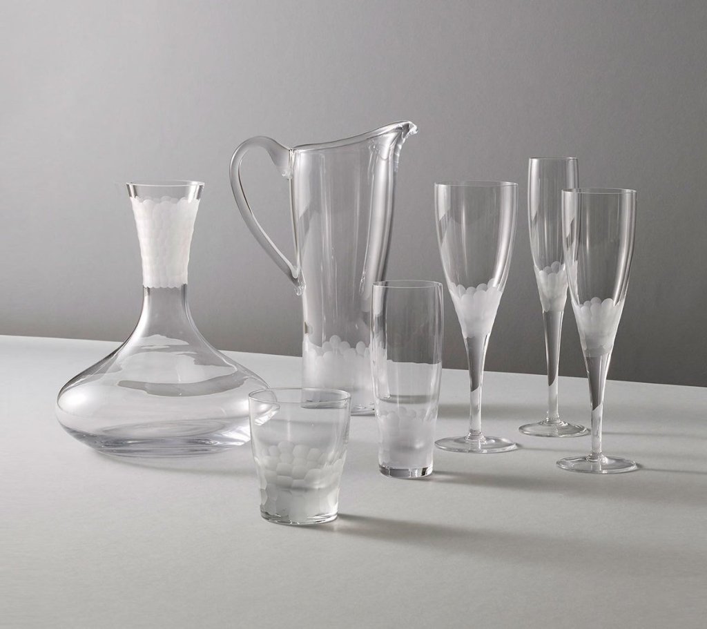 Kim Seybert, Inc.Paillette White Wine Glass in Frost, Set of 4