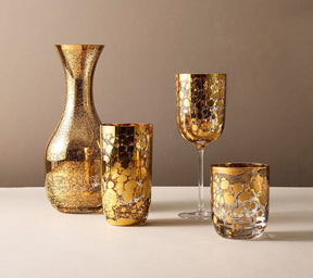 Kim Seybert, Inc.Crackle Tumbler in Gold, Set of 4